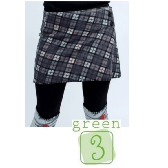 Green 3 Apparel Polar Fleece Plaid Mini Skirt Women's Size Small - Picture 1 of 11